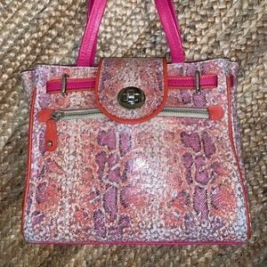 Bon Bonite Rainbow Multicolor Snake Print Purse with straps NWT